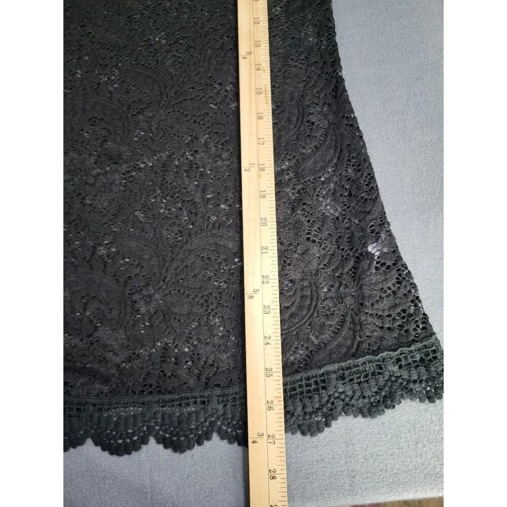 VTG Women's LG Whimsigoth Full Lace Long Sleeve Top Blouse See through y2k black - Picture 9 of 10